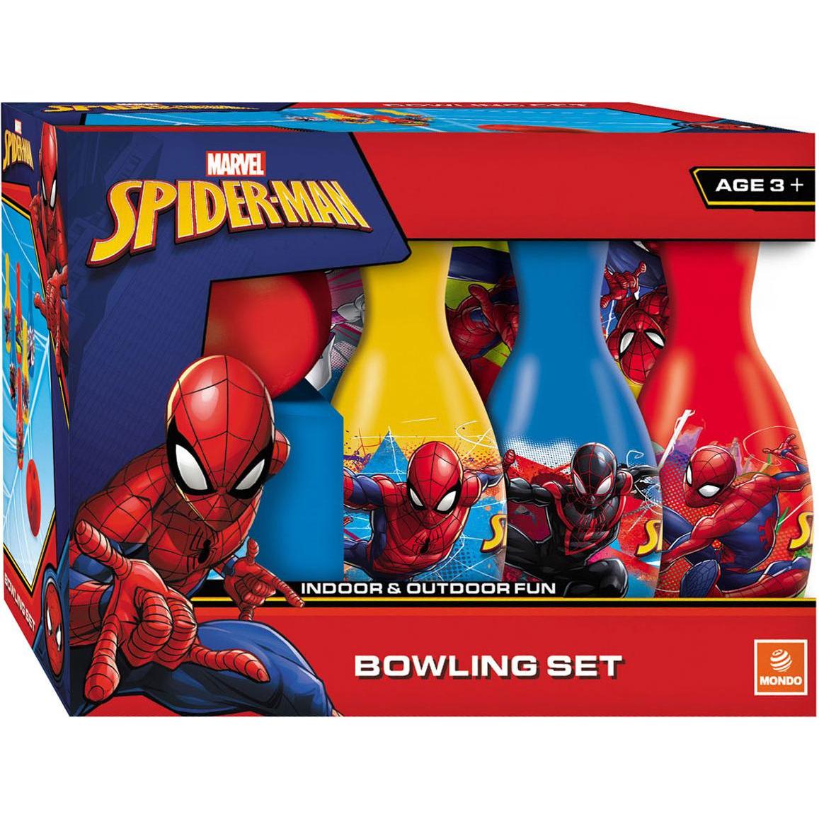 Mondo Set da bowling Spiderman, 7 pezzi.