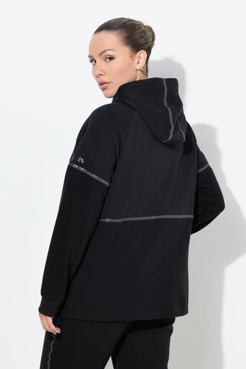 Actual product image Ulla Popken Sweatjacke, Reflektor-Bänder, Kapuze, halb Ottoman (54)