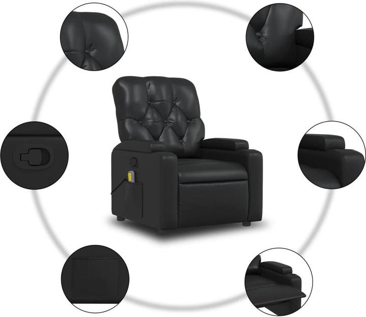 Produktbild VidaXL Relaxsessel Schwarz Kunstleder,Farbe: Schwarz,Material