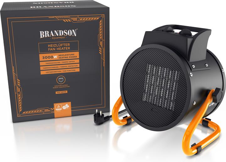Produktbild Brandson Heizlüfter 3000 Watt, 3 kW Heizgebläse, Keramik Elektroheizgebläse für Baustelle, Keramikheizlüfter (3000 W)