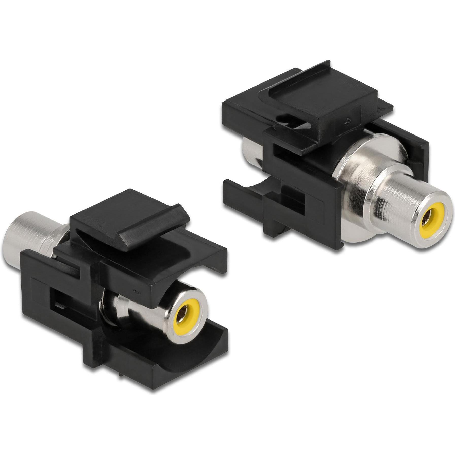 Delock Keystone-Modul Cinch-Buchse auf Cinch-Buchse Gelb / Schwarz (Diverse), Elektronikmodul