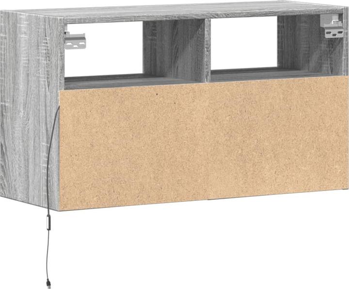 Image du produit vidaXL Armoire TV Armoire murale Lowboard Suspendu avec éclairage LED Gris Sonoma