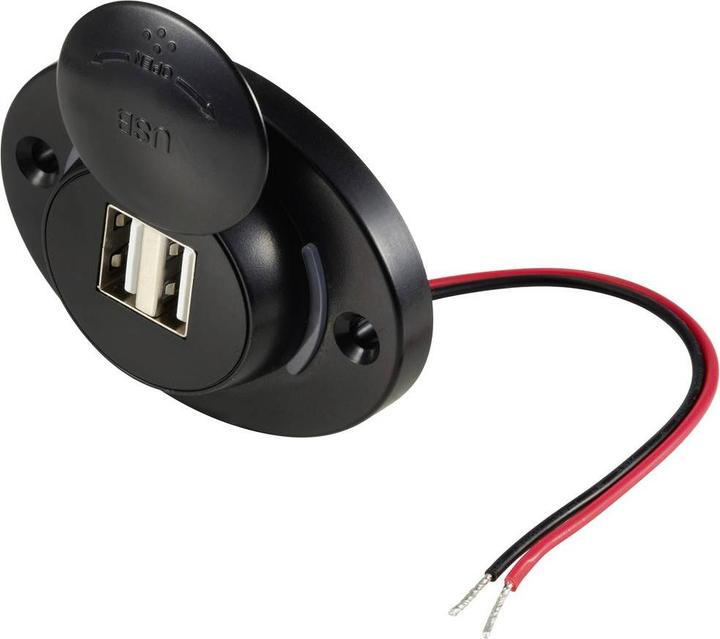 Image du produit Tru Components Dual USB-A Einbaubuchse mit Beleuchtung