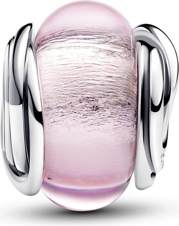 Image du produit Pandora Charm cercle en verre de Murano (Argent massif 925 et verre de Murano rose)