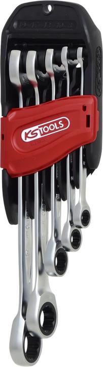 KS Tools DUO GEARplus Ratschenringmaulschlüssel-Satz mit Maul-Ratschenfunktion, 5-tlg (19 mm)