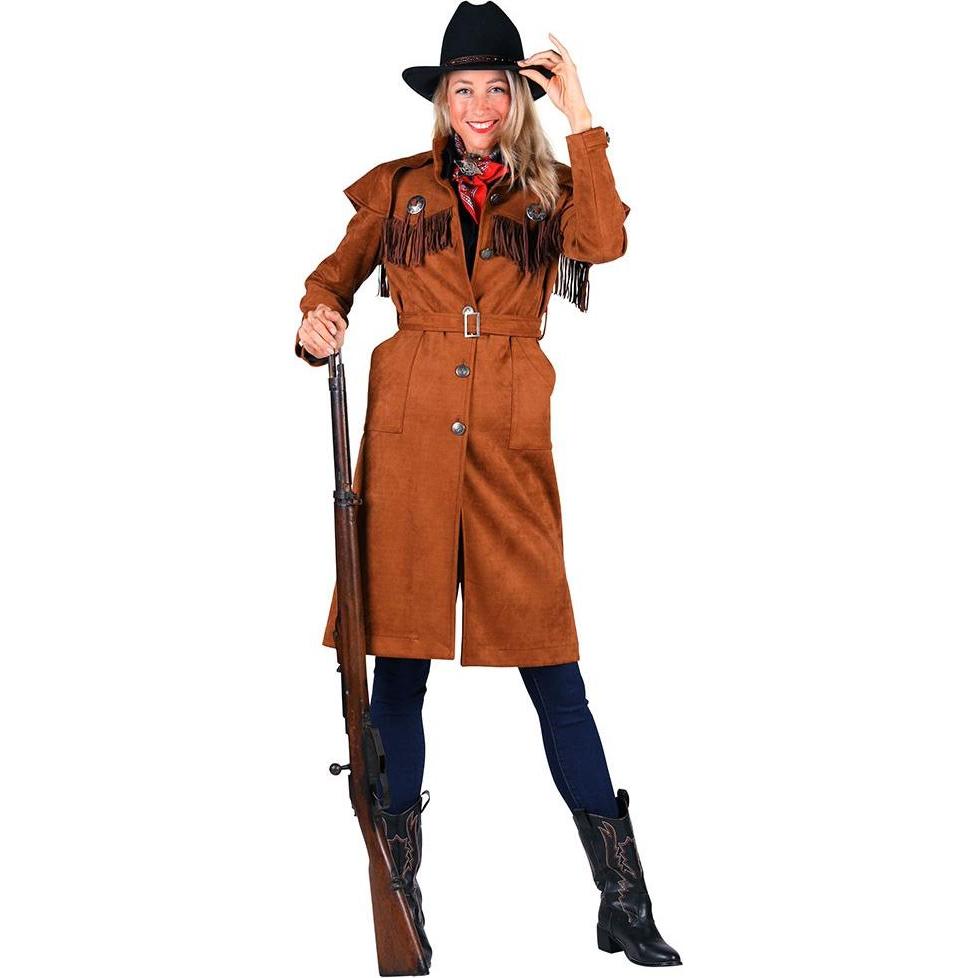 Thetru Damen Mantel Western, braun (L)