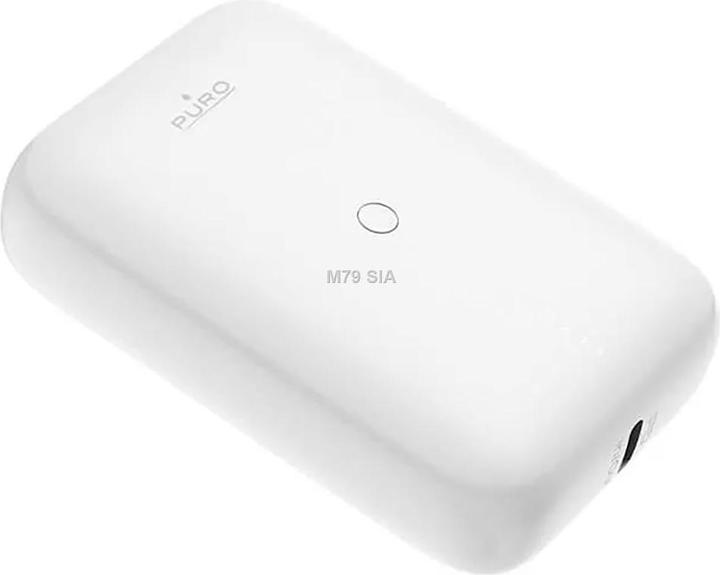 Puro Power Bank Compact Mini USB-C & USB-A biały (10000 mAh, 22.50 W, 37 Wh)