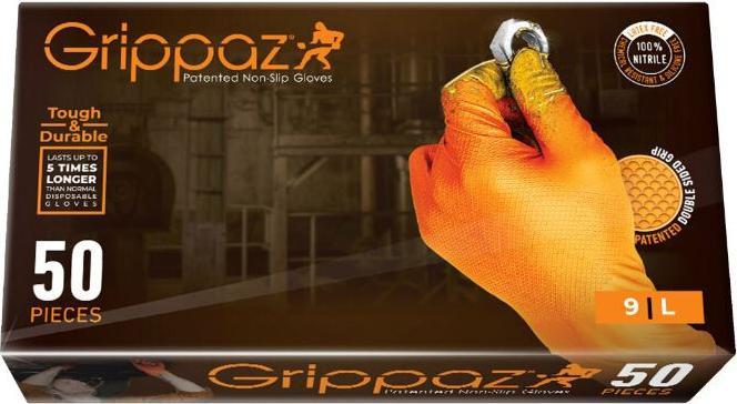 Produktbild Grippaz 246 Orange Nitrilhandschuhe 50 Stück O (M)