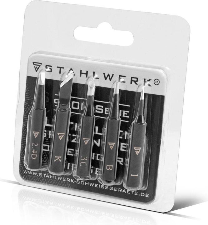 Image du produit Stahlwerk Jeu de pannes de fer à souder pour fers à souder avec système 900M-T Jeu de 5 pannes (Mèche à souder)