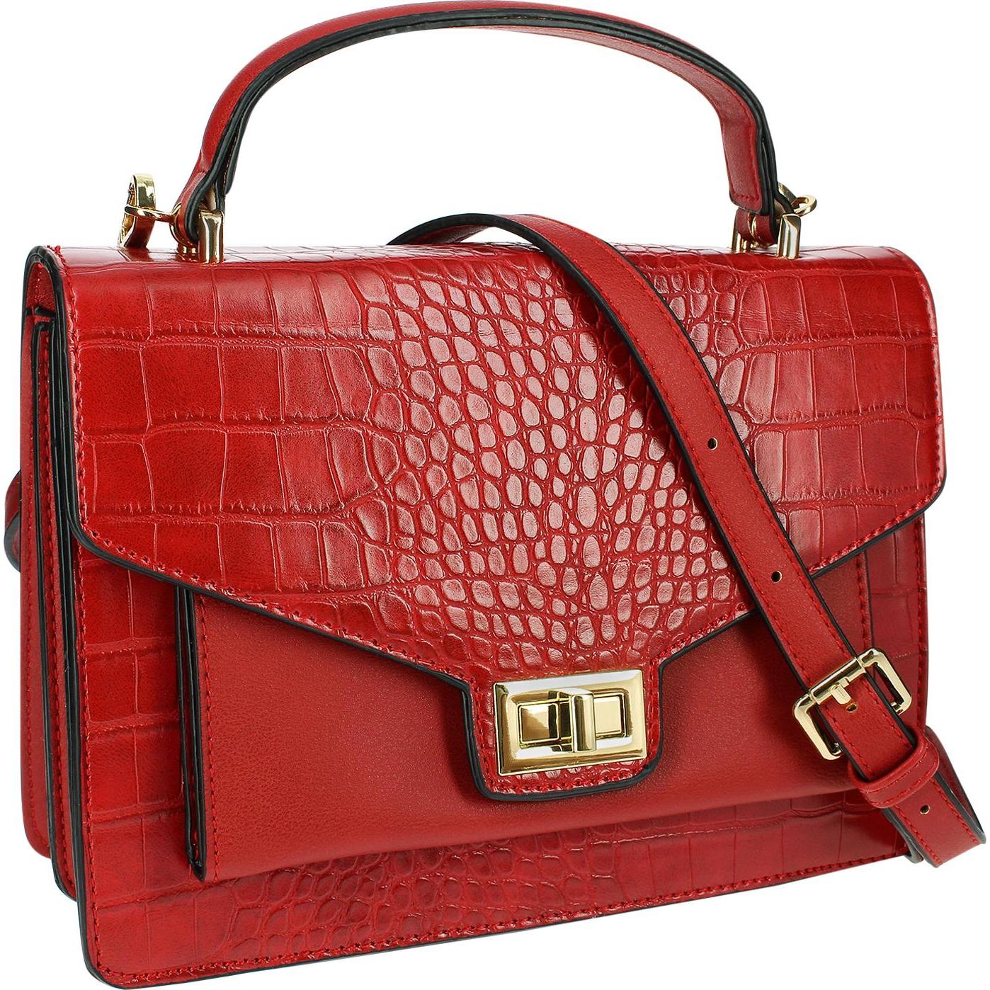 Gallantry, Handtasche, Krokodil Umhängetasche, Rot
