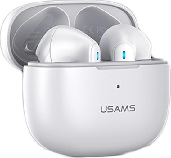 Actual product image Usams Słuchawki Bluetooth 5.2 TWS NX10 Series Dual mic bezprzewodowe biały/white BHUNX02 (ANC, DNC, 5 h, Wireless)