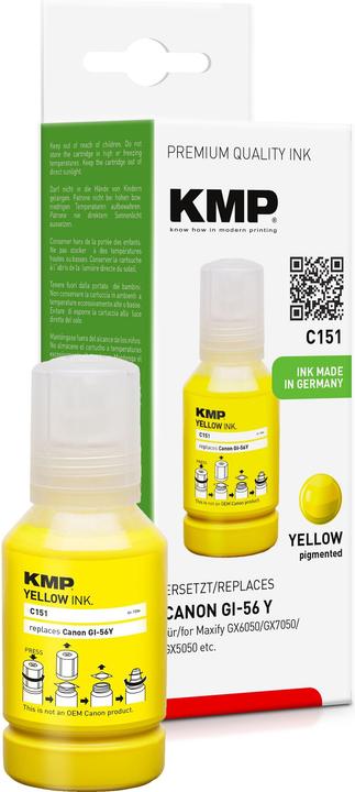 Image du produit KMP Cartouche Canon Maxify GI56Y jaune 14000 pages C151 compatible