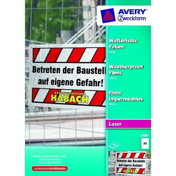 Actual product image Avery 3487 Foils (120 g/m², 1 x)
