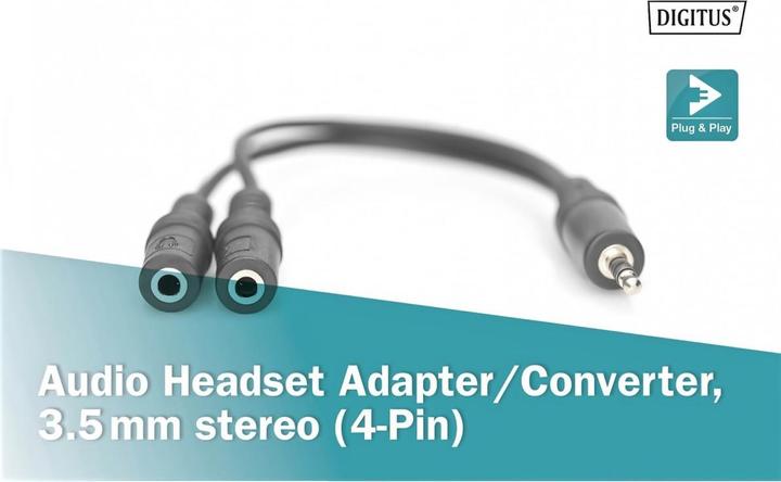 Produktbild Digitus Headset Adapter Kabel TRRS (Headset-Adapter)