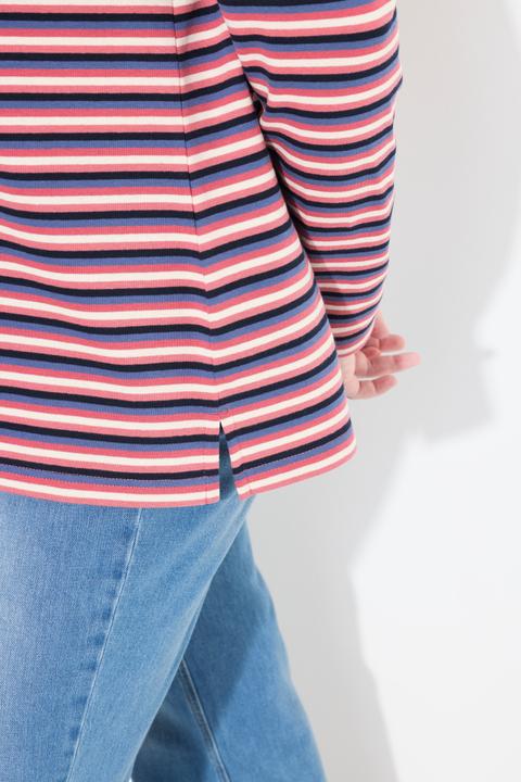 Produktbild Ulla Popken Ringelshirt, Keyhole, Rundhals, Langarm (58)