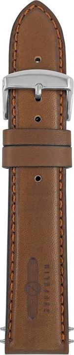 Zeppelin Cinturino In Pelle Cognac Con Cucitura Arancione 22 Mm - Foto 9