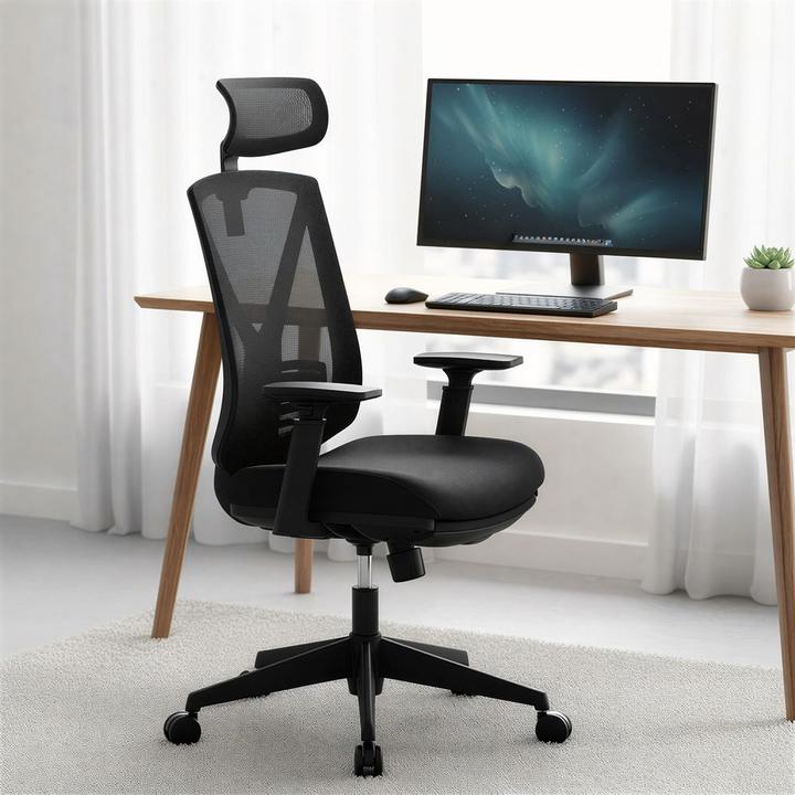 Produktbild Songmics Bürostuhl, OBN61BKV1 Stoff schwarz (47 - 57 cm)