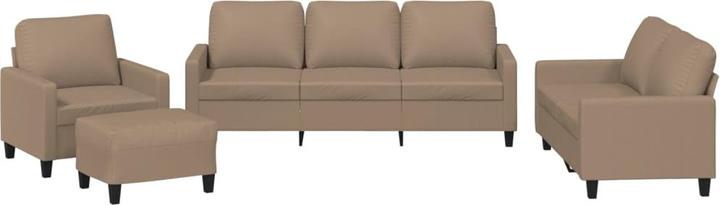 Immagine prodotto vidaXL Set divano 4 pezzi con cuscini cappuccino-marrone (2 posti, 3 posti, Salotto)