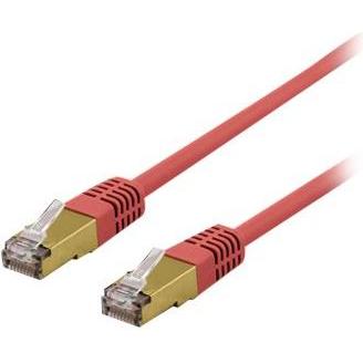 Deltaco S/FTP Cat6a patch cable delta cert LSZH 1m red (1 m), Netzwerkkabel