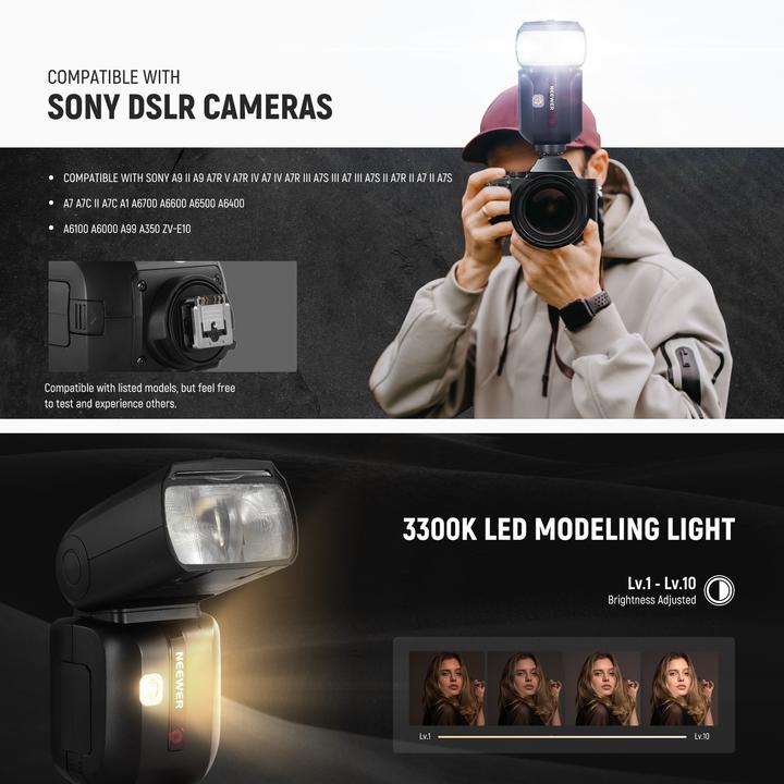 Immagine prodotto Neewer Z880-S TTL Camera Flash Speedlite With 3000mAh Lithium Battery (Attacco del flash, Sony)