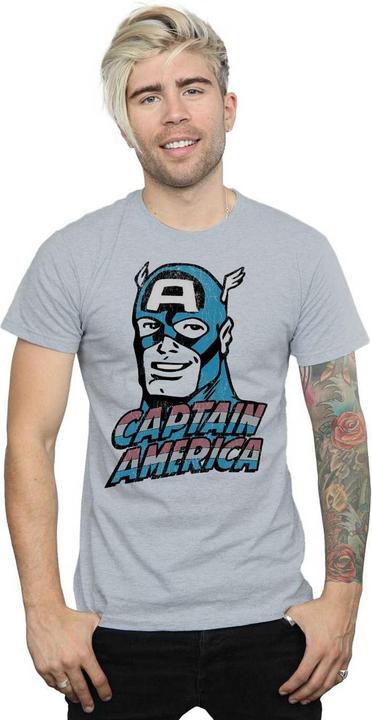 Image du produit - T-shirt CAPTAIN AMERICA DISTRESSED - Homme (3XL)