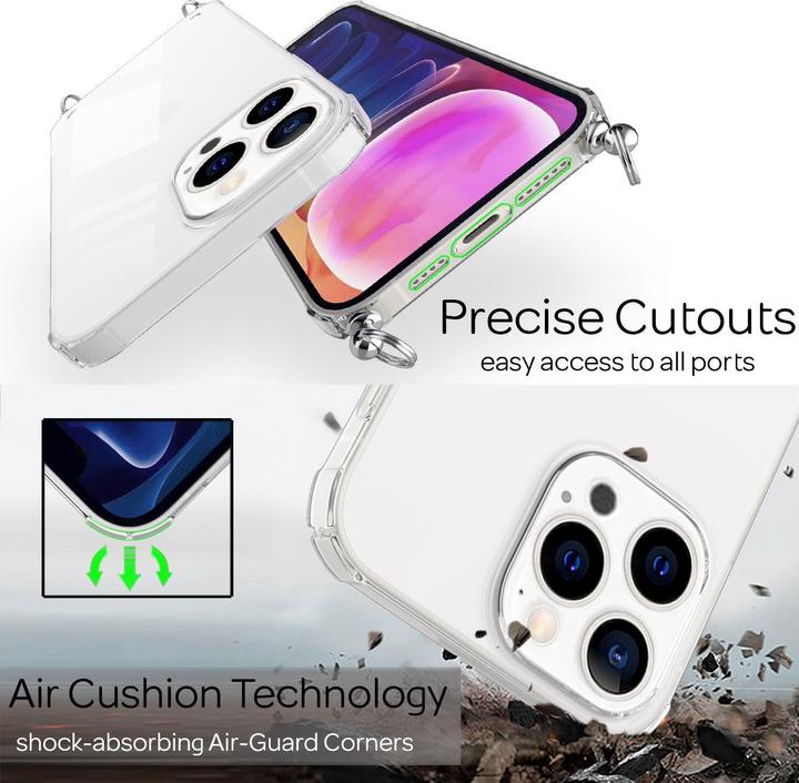 Actual product image Nalia Clear cover with chain to hang around