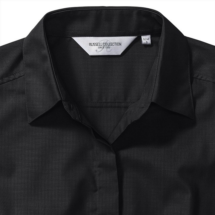Produktbild Russell Collection Popelin Bluse Hemd Langarm pflegeleicht tailliert (S)