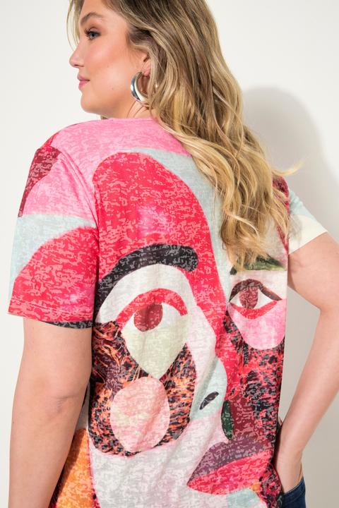 Actual product image Miamoda Comfortable T-Shirt with Decorative Face Print (48)