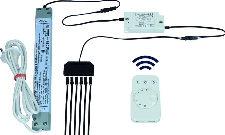 Immagine prodotto L&S E-Motion Light Set di interruttori dimmer senza fili LED a 1 canale 12/24 V