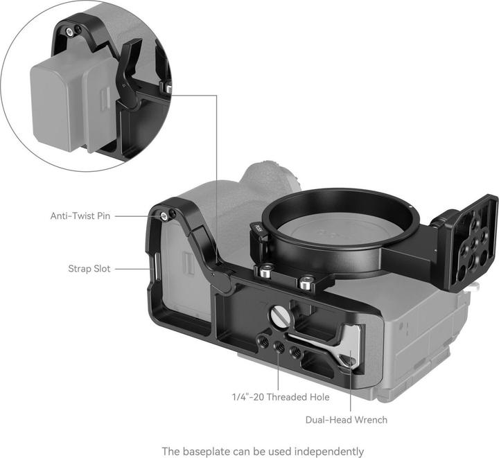 Actual product image SmallRig 4148 Rotatable Horizontal to Vertical Mount Plate Kit for Sony Alpha 7R V / Alpha 7 IV / Alpha 7S II (Cage)