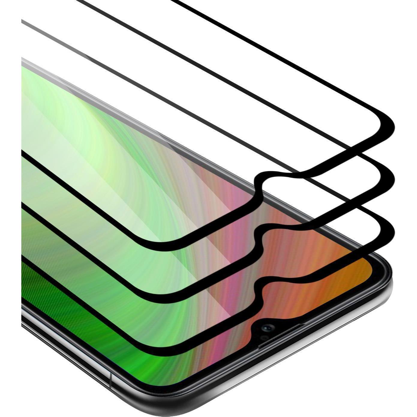 Cadorabo Vollbild Displayschutzglas (3 Stück, Samsung Galaxy A40s, Samsung Galaxy M30), Smartphone Schutzfolie, Schwarz