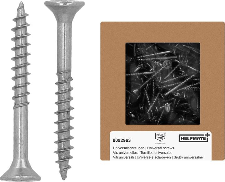 Helpmate Universalschrauben Senkkopf 3,5x30, Edelstahl A2, PZ-Antrieb, 400 Stück (400 Schrauben pro Stück)