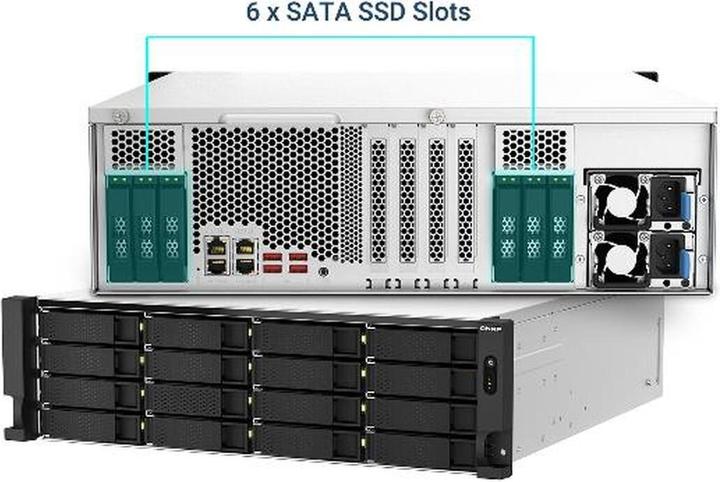 Produktbild QNAP TS-h2287XU-RP-E2378-64G Intel Xeon E-2378 8 Cores/16 Threads 64GB ECC DDR4 4x16 22-Bay 4U rackm (0 TB)