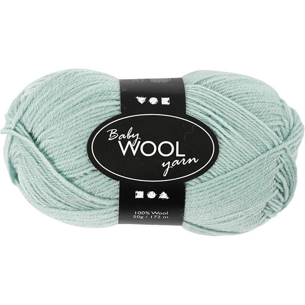 Creativ Company Wolle Babygarn Merino 50 g 14/4 Hellgrün, Garn + Wolle, Grün