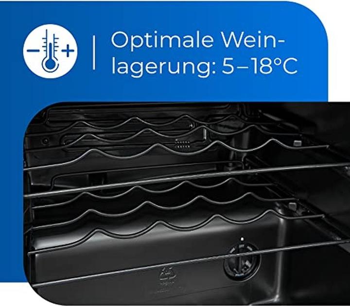 Actual product image Exquisit WS1-12-GTE-030G black, wine cooler (free-standing unit)