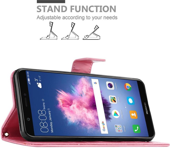 Produktbild Cadorabo Flower Book Cover (Huawei Enjoy 7S, Huawei P Smart (2018))
