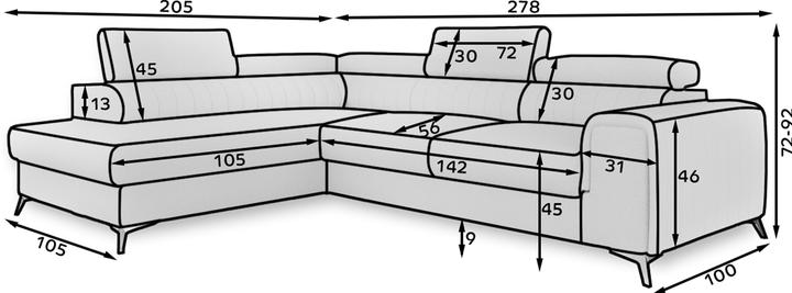 Produktbild ELTAP Laurence (Bettsofa, Ecksofa, 4-Sitzer)