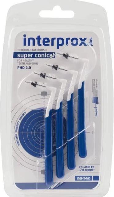 Interprox Plus Super Conical Dark Blue Phd 2.0 Interdental Brush (4x, 4 mm)
