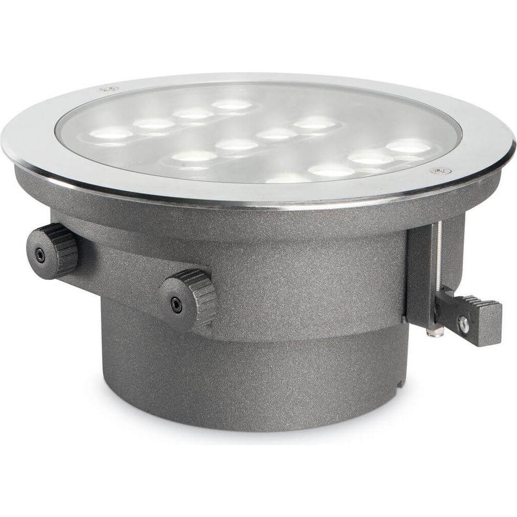Ideal lux, Gartenbeleuchtung, TAURUS LED Einbauleuchte 20W Stahlfarben IP67 warmweiss 277035 (1900 lm, IP67)