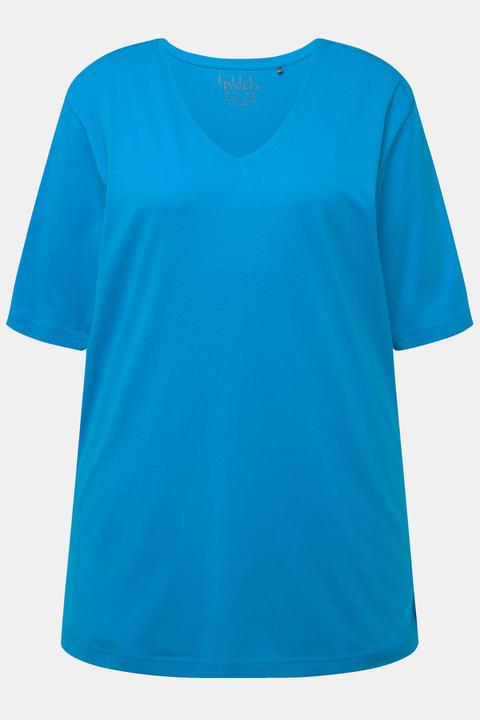 Actual product image Ulla Popken Basic V-Neck Relaxed Fit Short Sleeve Tee (46, 48)
