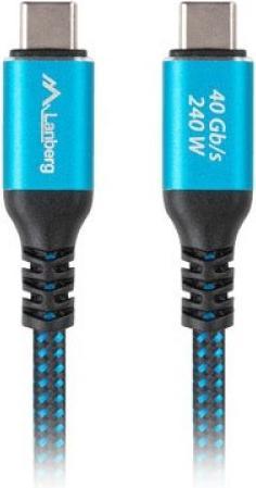 Image du produit Lanberg Cable USB-C M/M 4.0 CABLE 240W 8K 60HZ | CA-CMCM-44CU-0005-BK (0.50 m, 240 W)