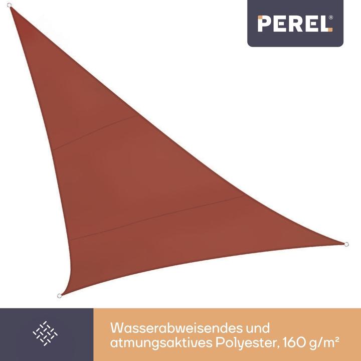 Image du produit Perel VOILE DE SOLEIL - TRIANGULAIRE - 5 x 5 m x 5 m - COULEUR : TERRACOTTA (500 x 500 cm)