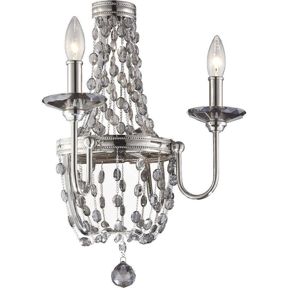 Elstead Lighting, Wandleuchte + Deckenleuchte, Malia Wandleuchte E14 2-fach Poliertes Nickel (E14)