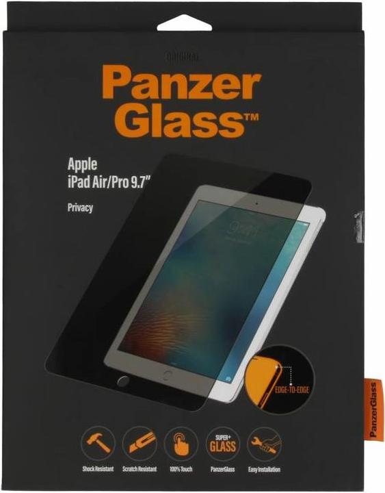Produktbild PanzerGlass Privacy (1 Stück, iPad 2017 (5. Gen), iPad 2018 (6. Gen), iPad Air, iPad Air 2014 (2. Gen), iPad Pro 9.7 2016 (1. Gen))