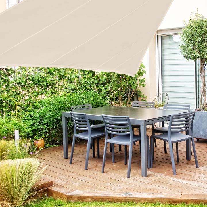 Actual product image Relaxdays Beige Triangular Shade Sail (600 x 510 x 0.5 cm)