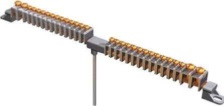 Ensto Cubo P earthing busbar CU, 4 x 16mm²/28 x 6mm², for 300mm box side