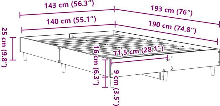 Image du produit vidaXL Bettgestell (140 x 190 cm)
