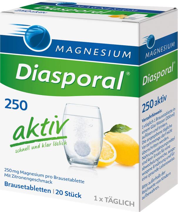 Produktbild magnesium diasporal Magnesium-Diasporal 250 aktiv Brausetabletten, 20 St. Tabletten (20 Stk., Brausetablette)