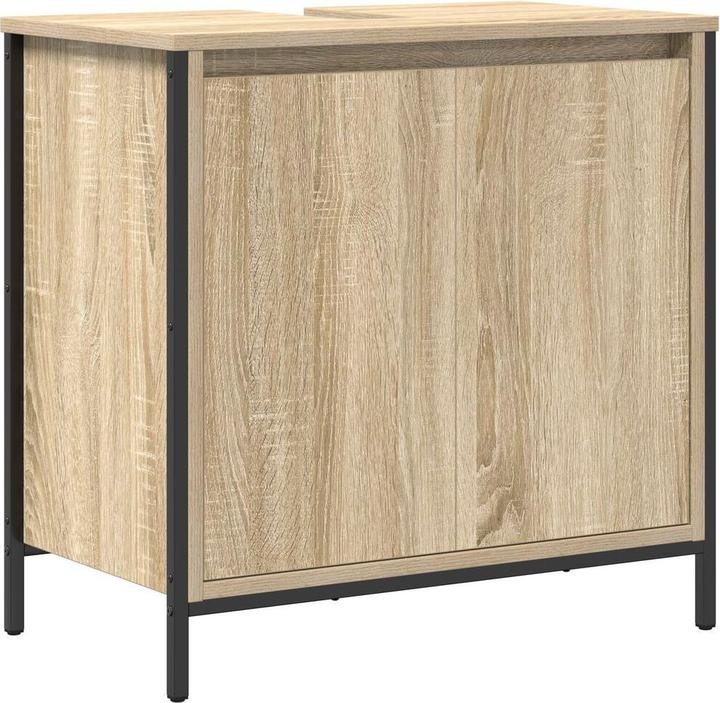 Produktbild vidaXL 3-teilige Badezimmermöbel Set Sonoma Eiche Holzwerkstoff