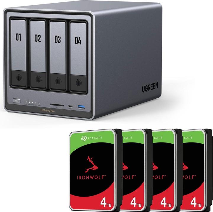 Actual product image Ugreen NASync DXP4800 Plus + SEAGATE Festplatte 16 TB (4 x 4 TB) (4 x 4 TB)